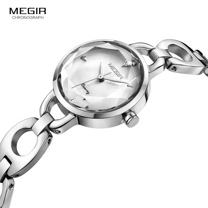 MEGIR Women's Fashion Simple Quartz Watches 3ATM Waterproof Clock Metal Strap Wristwatch for Lady Relogiod Femininos 4173White MEGIR Women's Fashion Simple Quartz Watches 3ATM Waterproof Clock Metal Strap Wristwatch for Lady Relogiod Femininos 4173White