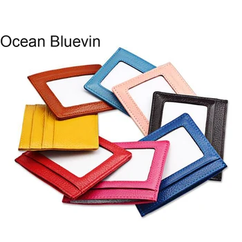 

New ID Card Package Multi-card Position With Window Gift Card Set Korean Version Of Multi-Color Bus Card Set First Layer Cowhide