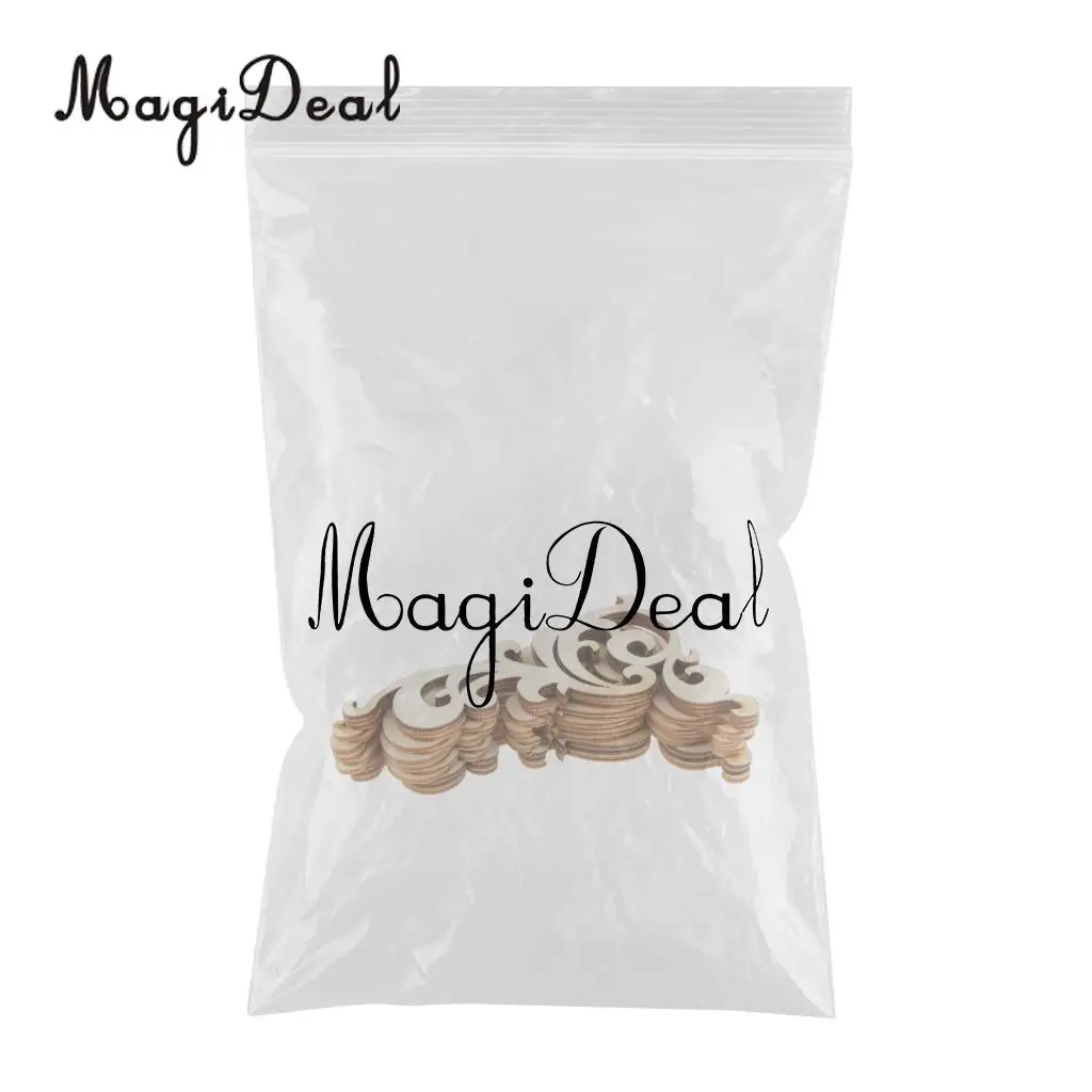MagiDeal 12pcs Rustic Blank Flower Cutout Wooden Craft Hanging Gift Tags Labels Scrapbooking Embellishments DIY Craft