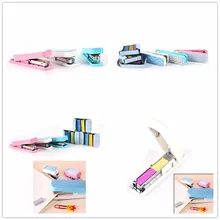 1 шт чистящая щетка мини-степлер ниткошвейные мультфильм геометрический штапельного Бумага Связывание Binder школы офисный степлер