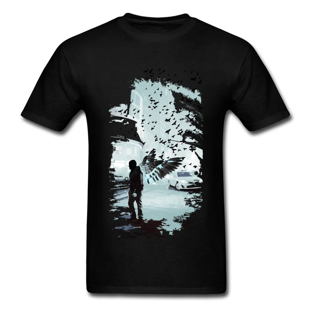 Angel In Manhattan Top T-shirts Short Sleeve Family 2018 Discount Men Summer Tops Tees Family T-shirts O Neck Pure Cotton Angel In Manhattan black