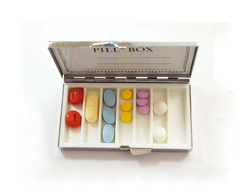 Металлическая коробка для лекарств на неделю с зеркалом внутри Ретро прямоугольник контейнер для таблеток с Эпоксидной Наклейкой Набор DIY PY07S
