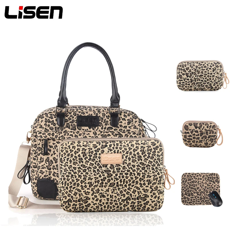 

15.6 inch Leopard Laptop Breifcase HandBag Notebook Bag for Funda HP Macbook For Lenovo Samsung For Xiaomi Dell for Asus