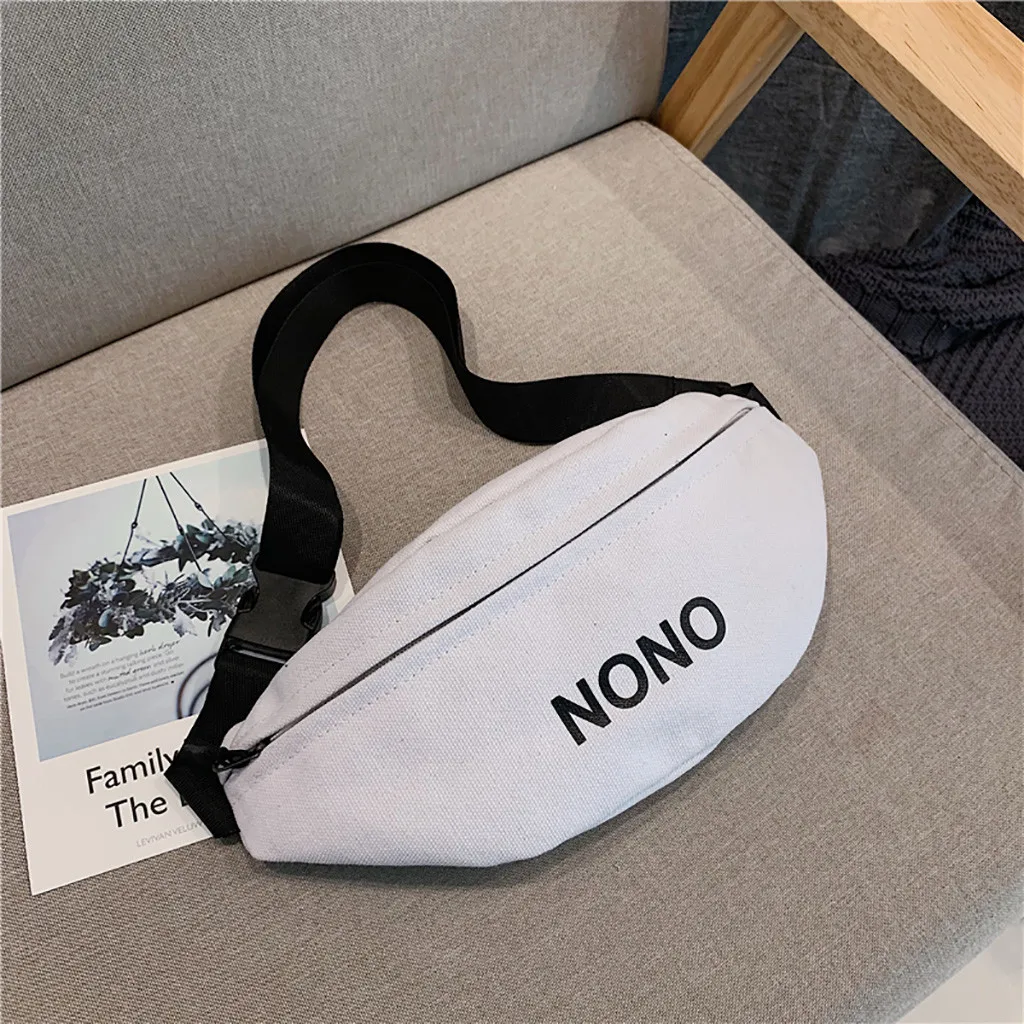 NONO Letter Waist Bag Female Fashion Belt Chest Bag Handbag Unisex Fanny Pack Women Waist Pack Belly Bags Purse Yellow