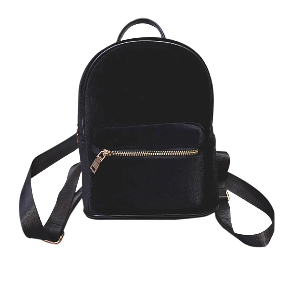 Новинка, модный простой рюкзак, мягкий бархатный рюкзак на молнии с мягкой ручкой, женский маленький рюкзак для путешествий, ведро# T2