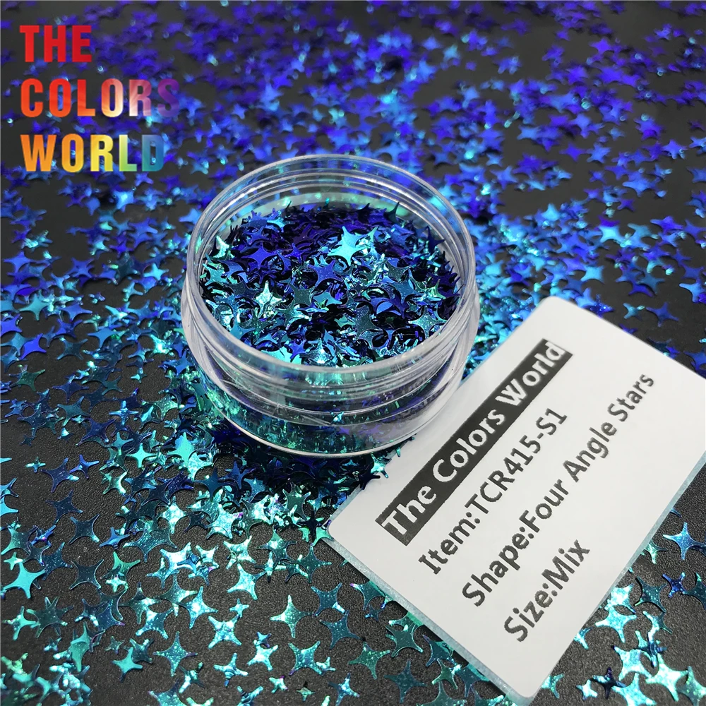 Camaleão Quatro Estrelas Ângulo Unha Glitter Decoração Art Maquiagem Copos Artesanato Festival Acessórios Fornecedores Tct-351 Cor 13 Brilho p unha