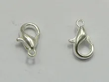 100 Jóias de Prata Banhado Fecho Lagosta Achados 12x6mm