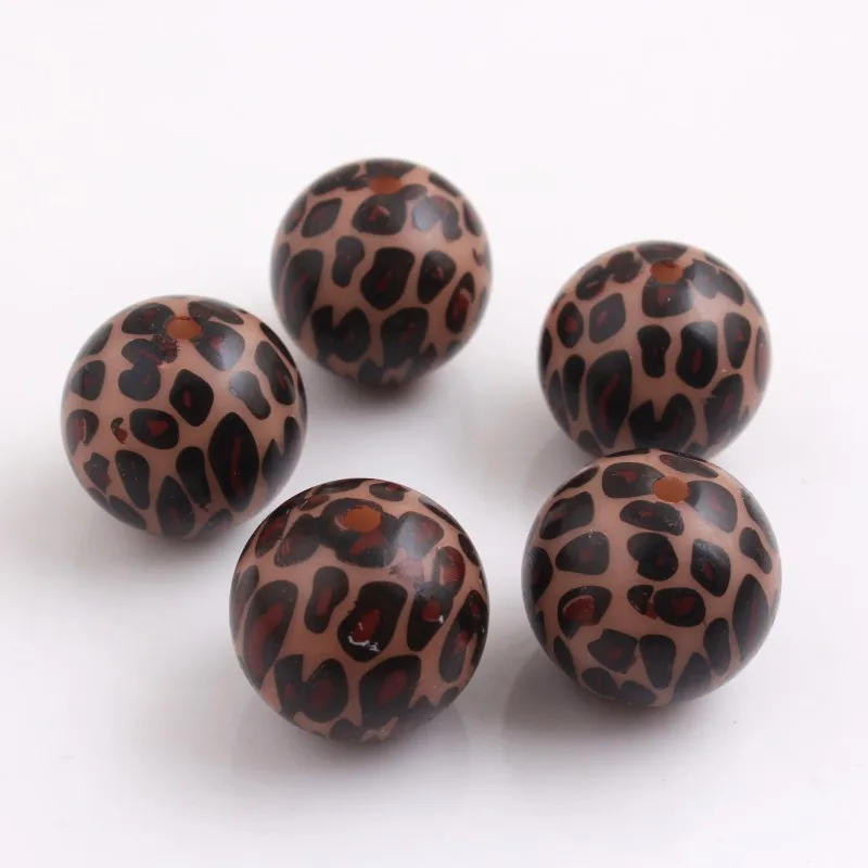 

Kwoi vita 20mm Brown Color Whoelesales Price Chunky Acrylic Leopard Beads for Kids Necklace Bracelet Jewelry Making 100pcs