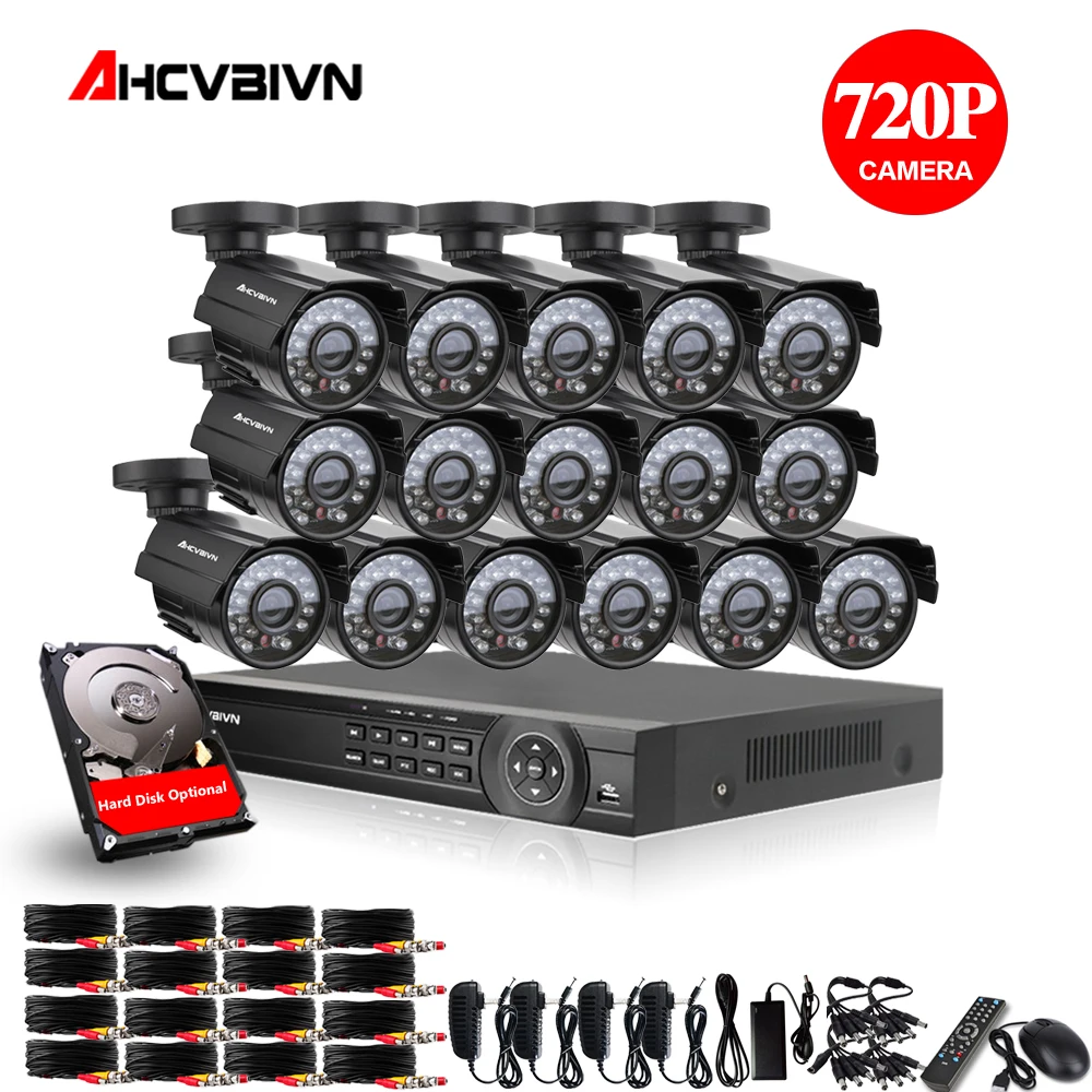 16CH 1080P HDMI DVR 2000TVL 720P HD камера наружного наблюдения, система безопасности 16 каналов CCTV DVR комплект AHD камера комплект 4 ТБ HDD