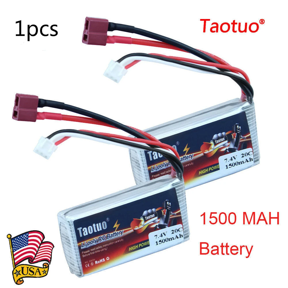 

1500mAh Lipo Battery T-Plug 7.4V 20C 2S Discharger for RC Racing Drone TOP Quality
