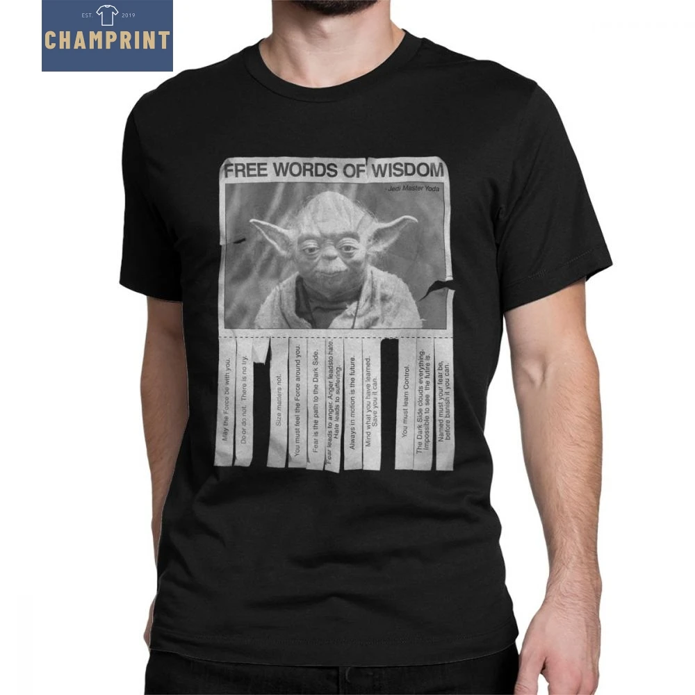 

Men Star Wars T-Shirts Yoda T Shirt Men's XL-5XL Short Sleeve Big Size Round Neck Group Tee Shirts 100% Cotton Tshirt Fun