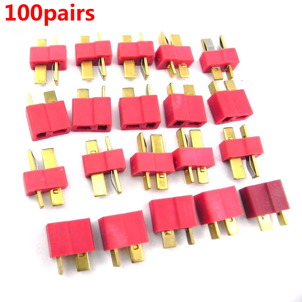 

T Plug Connectors Male + Female Deans Rc Lipo Battery Ultra Deans Helicopter Terminals Connectors Kit 200pcs 100 Pairs