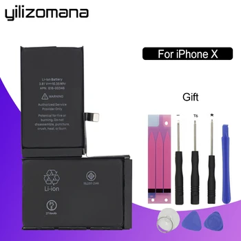 

YILIZOMANA Original Mobile Phone Battery For Apple iPhone X Capacity 2716mAh Replacement Li-ion battery iPhoneX with Free Tools