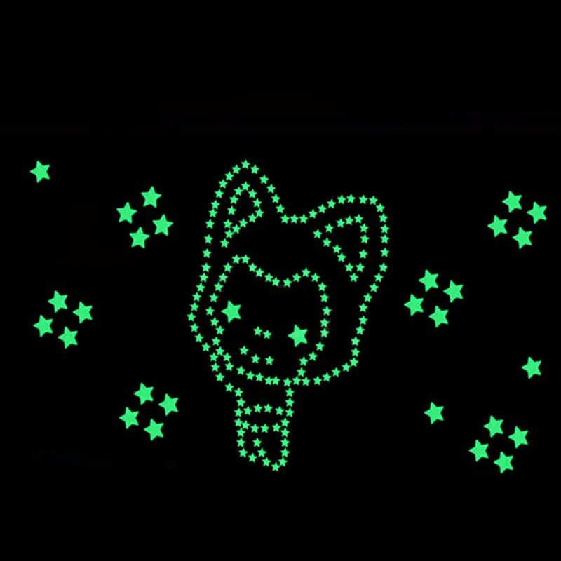 100pcsbag Luminous Star Stickers Bedroom Fluorescent Painting Toy stickers Glow in the Dark  Decoration Toys for Kids Children