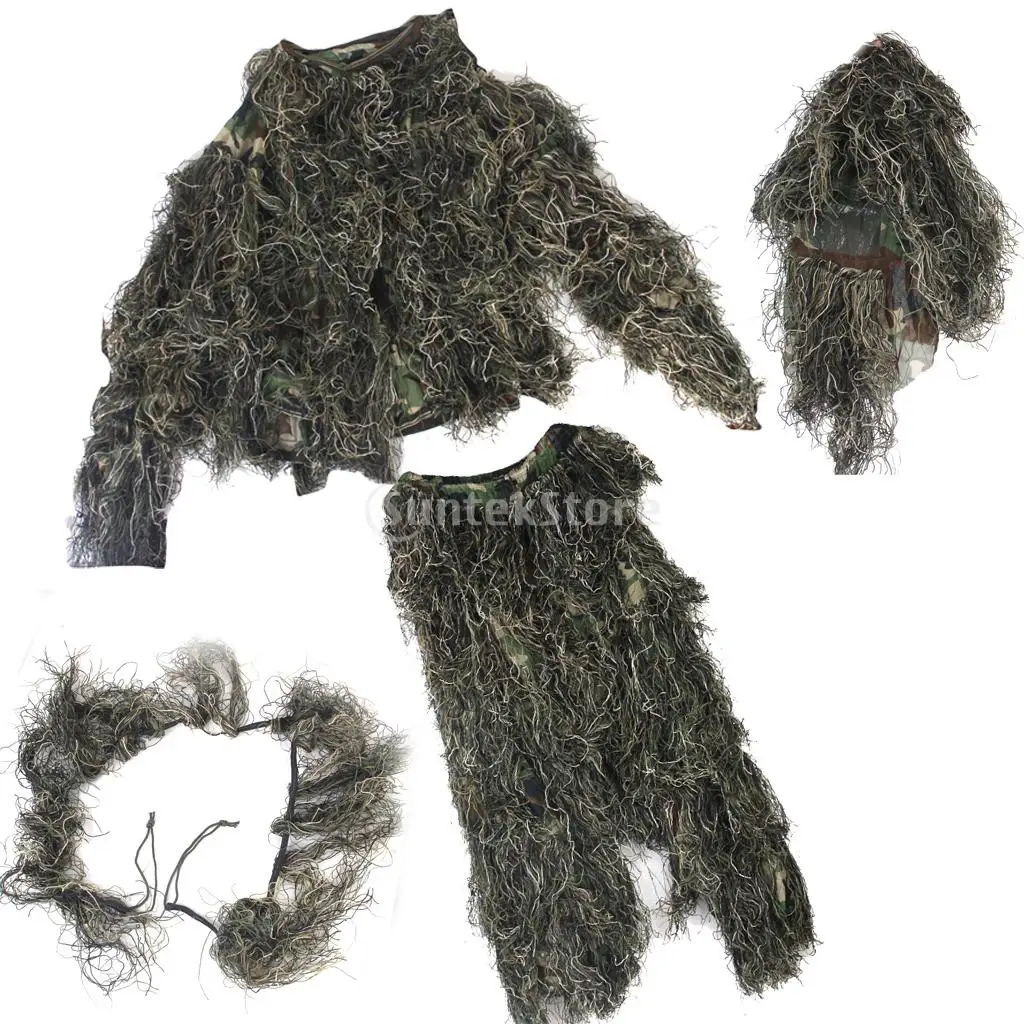 

3D Ghillie Suit Bionic Training Camouflage Woodland Forest Hunting Cloth