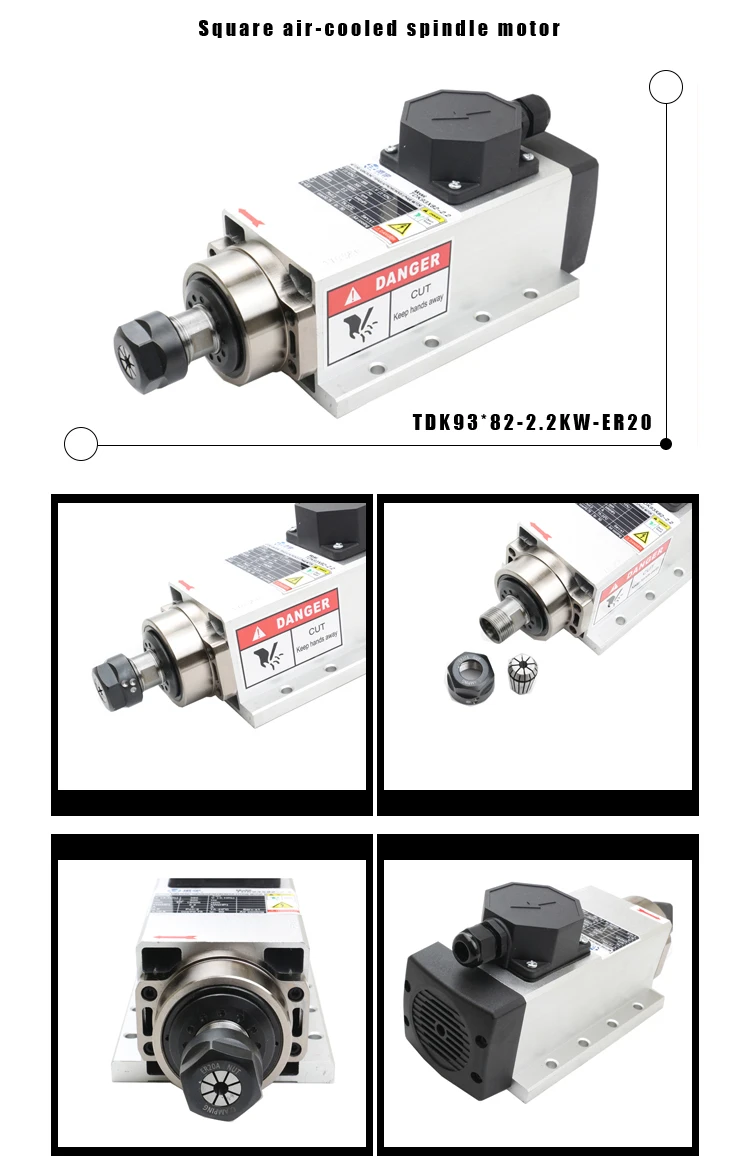 ZHENYU/FQD 2.2kw шпиндель с воздушным охлаждением cnc фрезерный шпиндель мотор 18000 об/мин ER20 cnc мотор шпинделя