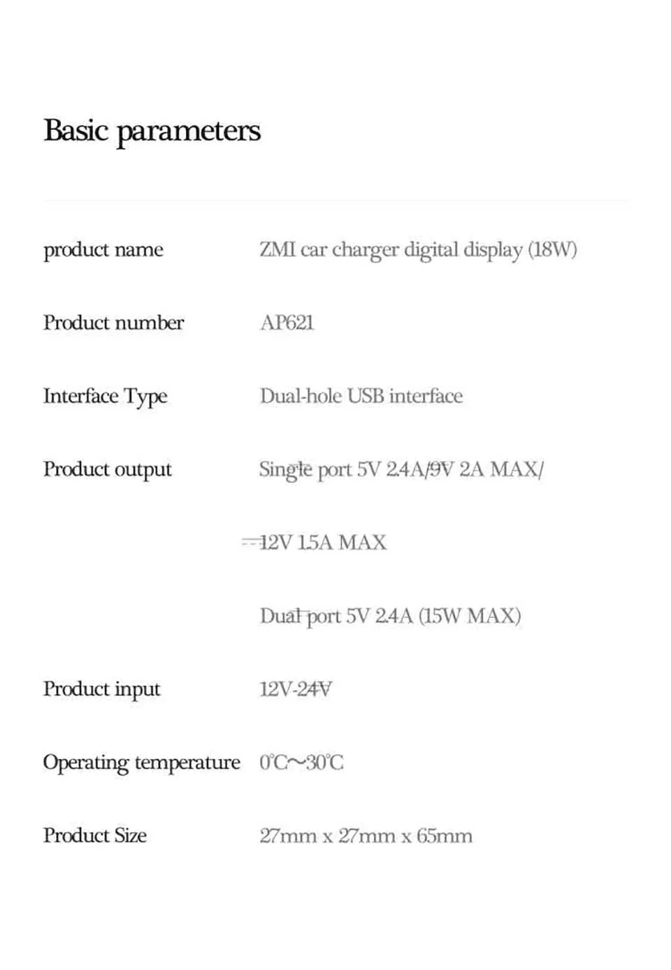 Автомобильное зарядное устройство Xiaomi ZMI, двойной USB, быстрая зарядка 3,0, цифровое напряжение/ток, 5 В/2,4 А, быстрое зарядное устройство, 18 Вт, AP621, для смартфона