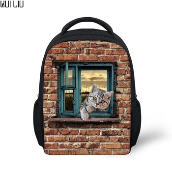 

Vintage Animal Cute Cat Dog Print Children School Backpacks Kindergarten Baby Girls Kids Bagpack Rucksack Casual Mochila