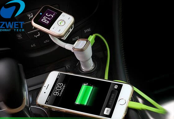 Автомобильный MP3 плеер ZWET с двумя USB портами и зарядным устройством|hands-free
