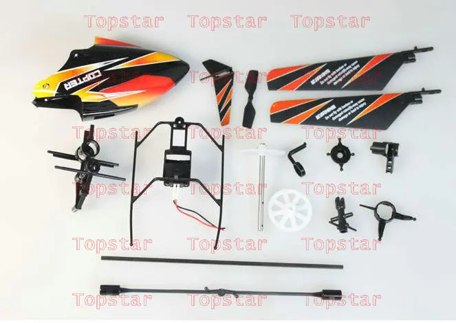 

Crash Orange Set WLtoys V911 RC Helicopter spare parts head cover, tail fins, connect button, main gear, tail tube and so on