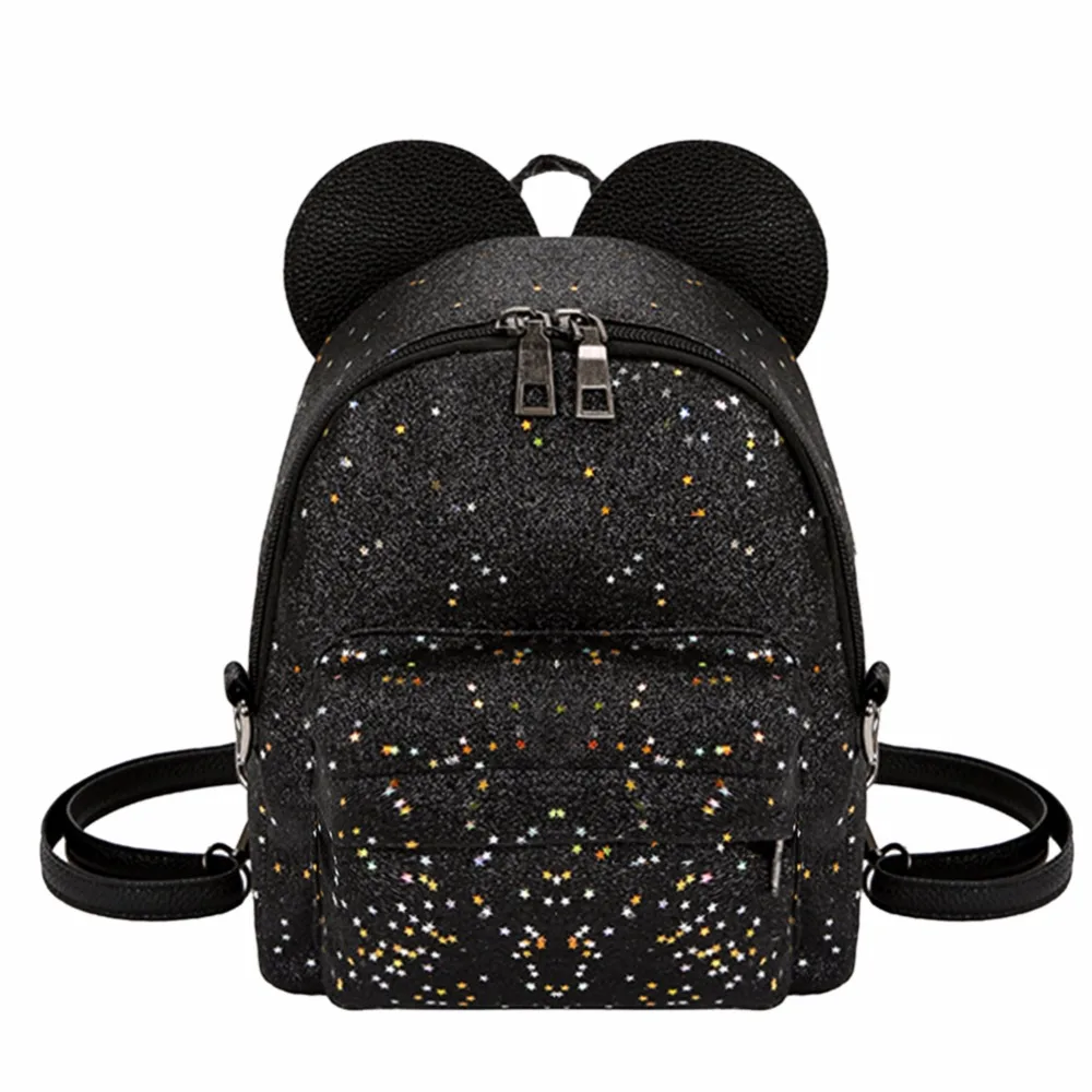 Fashion school bags for teenage girls Shining Women Cute Mini Backpacks for girls a leather ...