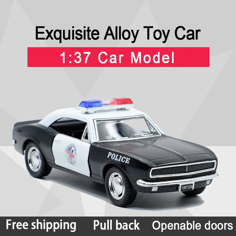 Kinsmart 1:37 1967 Chevrolet Camaro Z/28 полицейский игрушечный автомобиль сплав литья под