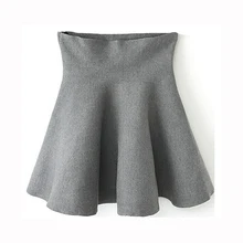 Женская трикотажная юбка-пачка с высокой талией повседневные зимние юбки Плиссированные Миди короткие юбки с эластичной талией Женская юбка E1243