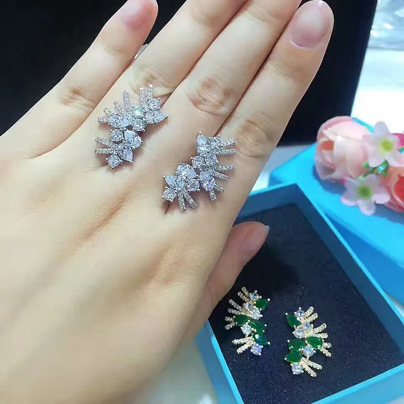 Женские серьги гвоздики с фианитами YAN MEI GLE6415Y|earrings women|earrings fashionfashion earrings |