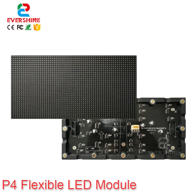 

Evercollectvision High Quality Indoor RGB Full Color P4 Flexible LED Module Use For Around LED Display Screen