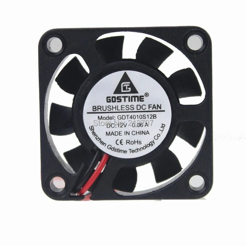 

5PCS Gdstime DC 12V 2Pin 4010 4cm 40 x 10mm 40mm Mini Cooling Cooler Ventilation Fan 9 Blades