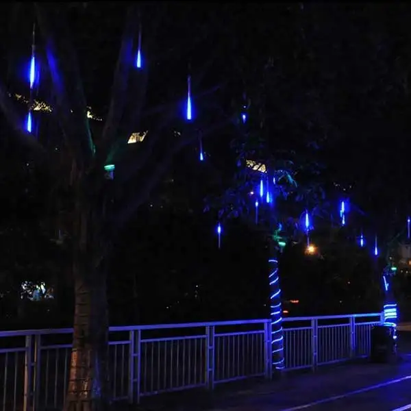Солнечные гирлянды на открытом воздухе рождественские сказочные огни Рождественская елка домашний Свадебный декор светодио дный светодиодный Метеоритный дождь лампа Солнечный свет - Испускаемый цвет: Blue