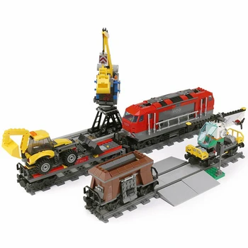 

Compatibility City Blocks the Red Cargo RC Train Remote Control Engineering Transport Train Building Bricks for Gift