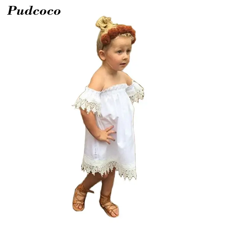 

Fashion Summer White Mini Tutu Dress Lace Dress Boho Beach Clothes Princess Baby Dress Summer For Baby Dresses Girl