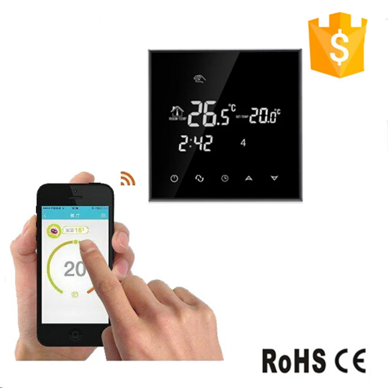 Терморегулятор для теплого пола с сенсорным экраном Wi Fi 16 А|touch screen heating thermostat|heating