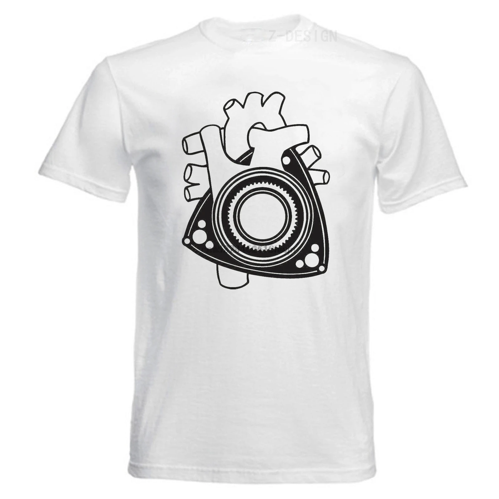

LEFEDA Mazda Rotary Engine Wankel Heart Graphic Tee Shirt Mens Shirt Cotton Shirt Casual T Shirt White S-XXXL Rx-6 Rx-7 Rx-8