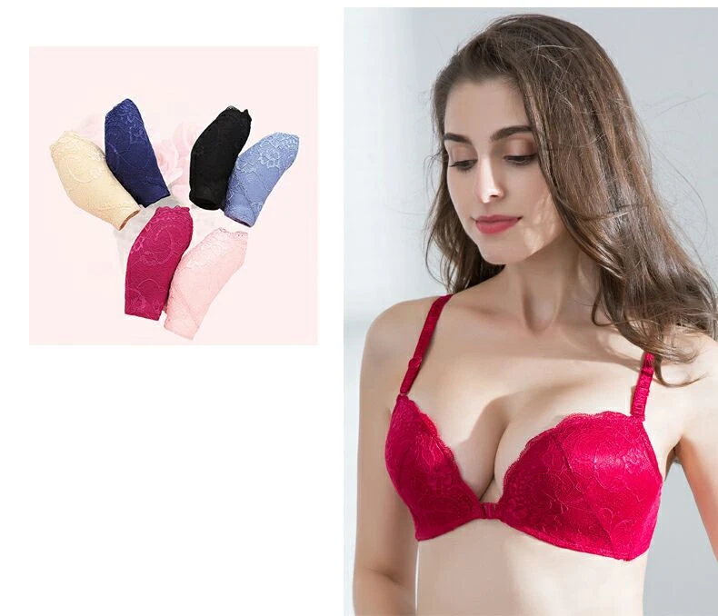 Jerrinut Intimates Bras For Women Push Up Lace Women' s Bra Bralette Front Closure Underwear Women Bra Brassiere Femme7