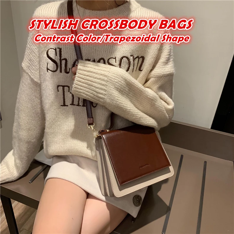 Burminsa Summer Unique Small Crossbody Bags For Girls Korean Style Trapezoidal Women Handbags Flap Shoulder Messenger Bags