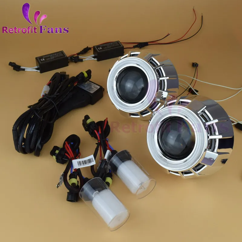 3.0 inch HQ Transformer Double Angel Eyes Halo HID Bi xenon Projector