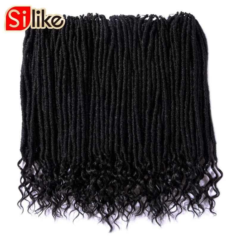 

Silike Faux Locs curly Crochet Braids 14 18 Inch Soft Natural Synthetic Hair Extension 24 Stands/Pack Goddess Faux Locks Hair