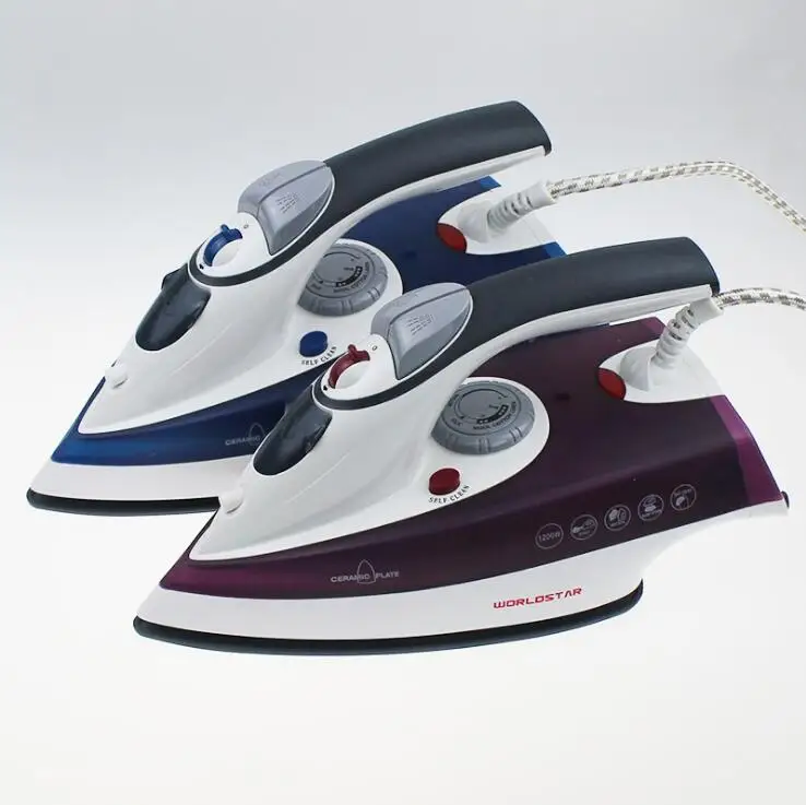 

1200W High quality Electric Steam Iron For Clothes Multifunction Adjustable Ceramic soleplate iron for ironing