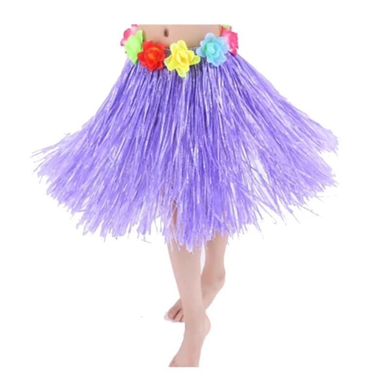 9 Colors Plastic Fibers Kid Grass Skirts Hula Skirt Hawaiian Hula Dance