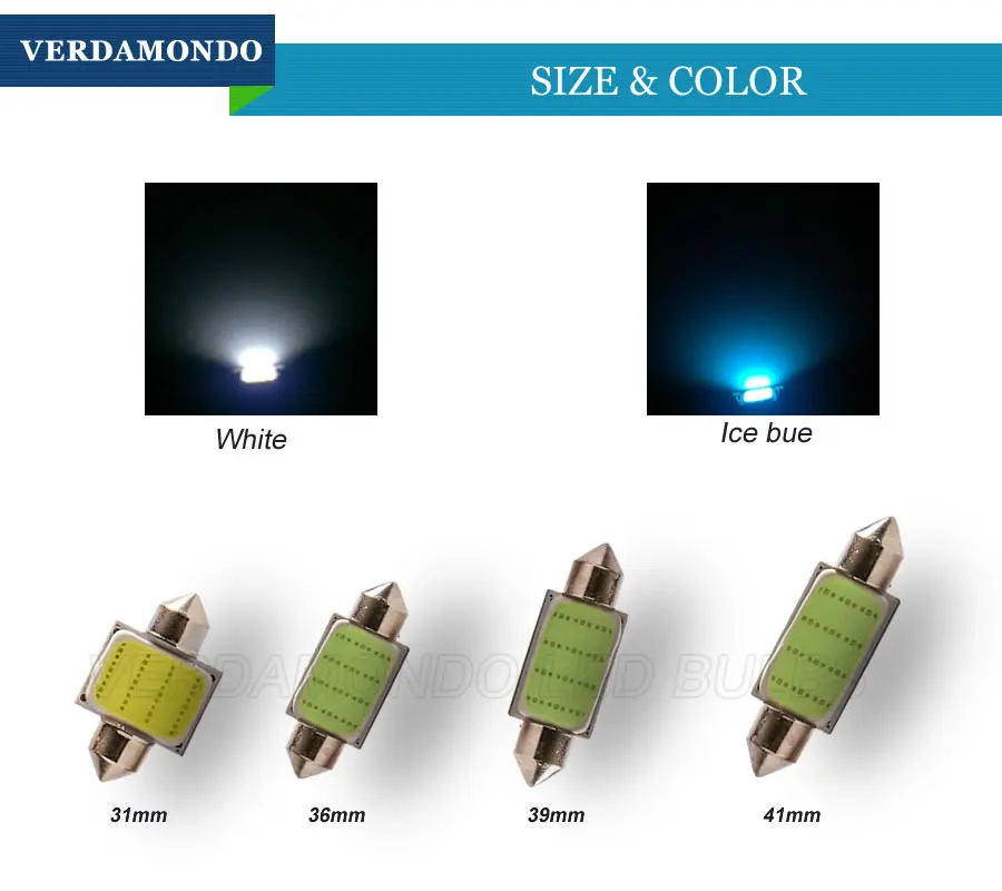 31 мм 36 мм 39 мм 41 мм COB светодиодный Авто купольная гирлянда для интерьера Карта огни лампы для DC 12 В DE3175 белый лед синий