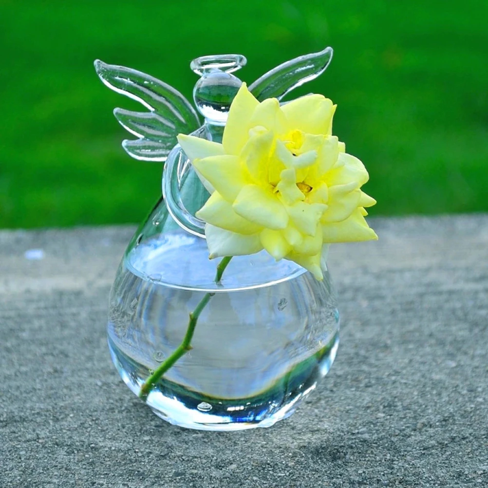 

Clear Angel Wishing Glass Hanging Vase Bottle Terrarium Hydroponic Vase for Wedding Home Decoration Accessories
