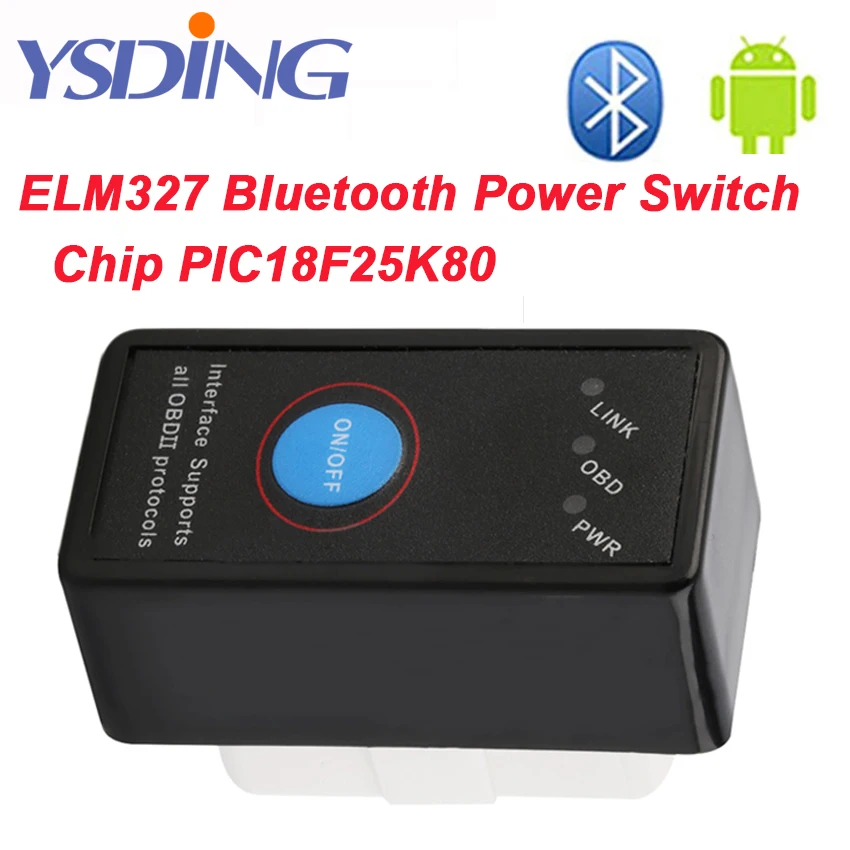 

100% Original PIC1825K80 Chip Super Mini ELM327 Bluetooth Firmware V1.5 OBD2 Diagnostic Tool ELM 327 V1.5 Bluetooth with switch