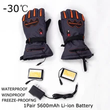 30 градусов унисекс 7,4 V 5600 Mah теплые перчатки для сноуборда зимние мужские теплые ветрозащитные лыжные перчатки с подогревом 8 H