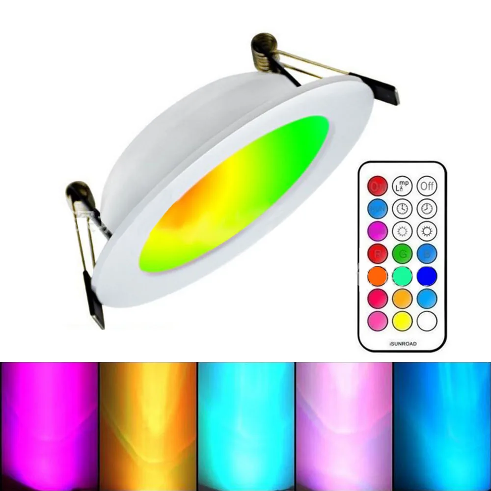 Светодиодный Панель свет AC220V потолочный светильник светодиодный RGBW (красочные + белый/теплый белый) соломенная шляпа света с регулируемой