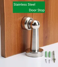 Silver Stainless Steel door stopper Soft-Catch Magnetic Door Stop in Brushed Satin Nickel Wall Mount by Lizavo Silver Stainless Steel door stopper Soft-Catch Magnetic Door Stop in Brushed Satin Nickel Wall Mount by Lizavo