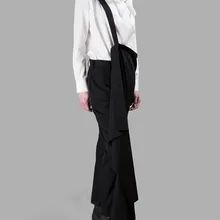 Новинка! Мужские и женские оригинальные Асимметричные штаны на лямках, девять складных лямок, строчка, стерео, европейский стиль уличной съемки