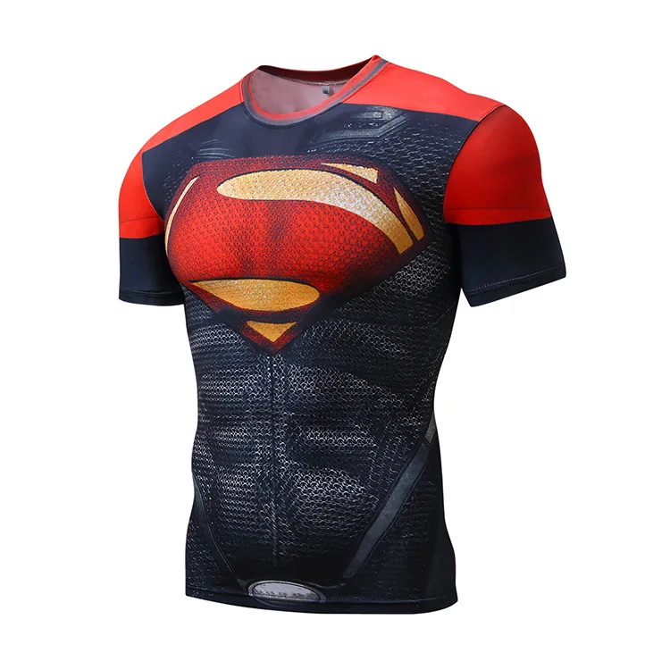 100 шт./лот Marvel с супергероем компрессионное рубашка Для мужчин Для женщин вело слои Велосипедный спорт футболка с коротким рукавом, нижнее белье - Цвет: 1