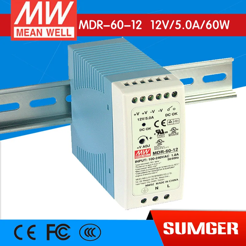 

[Only on 11.11] MEAN WELL original MDR-60-12 12V 5A meanwell MDR-60 12V 60W Single Output Industrial DIN Rail Power Supply